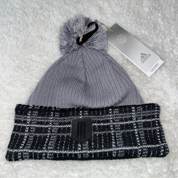 Adidas Men’s Grey Cold Dry Beanie NEW - Picture 1 of 3